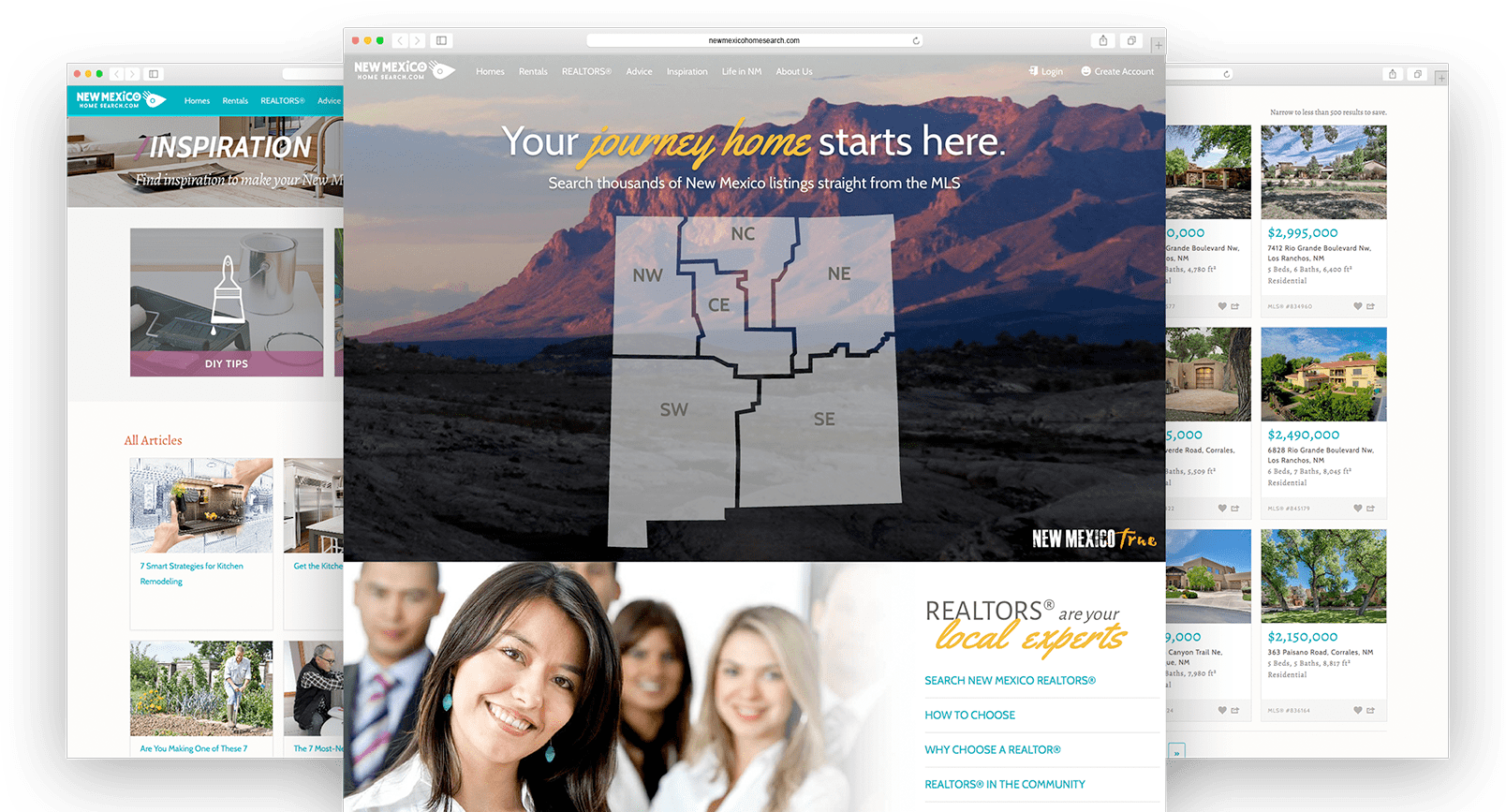 Screenshots of NewMexicoHomeSearch.com